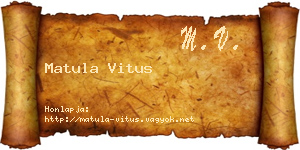 Matula Vitus névjegykártya