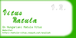 vitus matula business card